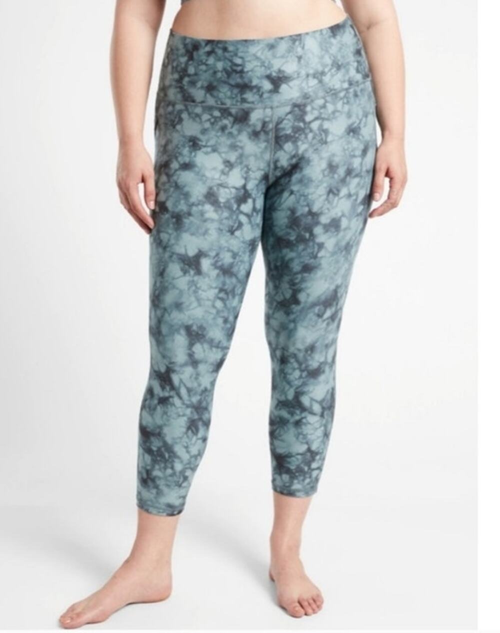 Athleta Athletic Loungewear Salutation Stash Pocket 7/8 Leggings TipTide Blue 1X